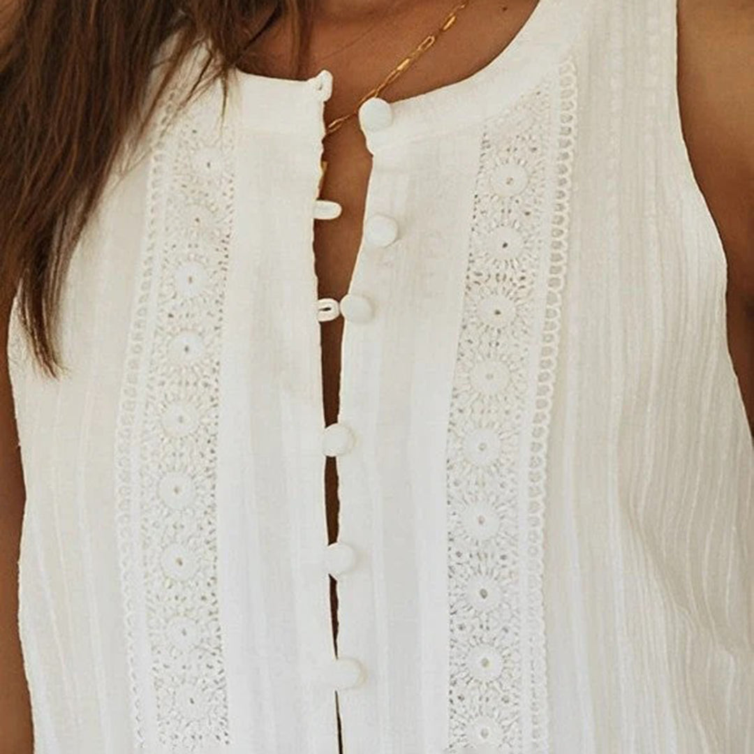 Dames Elegante Lichtgewicht Mini Zomerjurk met Hoge hals - Leanna