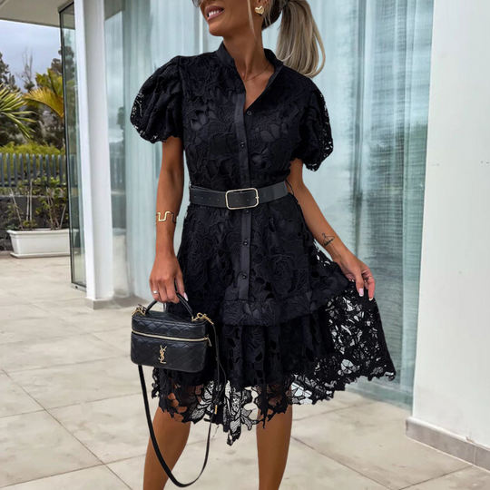 Dames Elegante Mini Kanten Jurk - Sidra