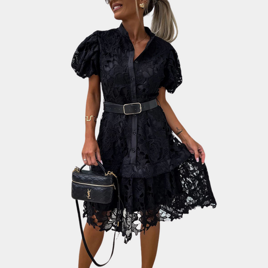 Dames Elegante Mini Kanten Jurk - Sidra