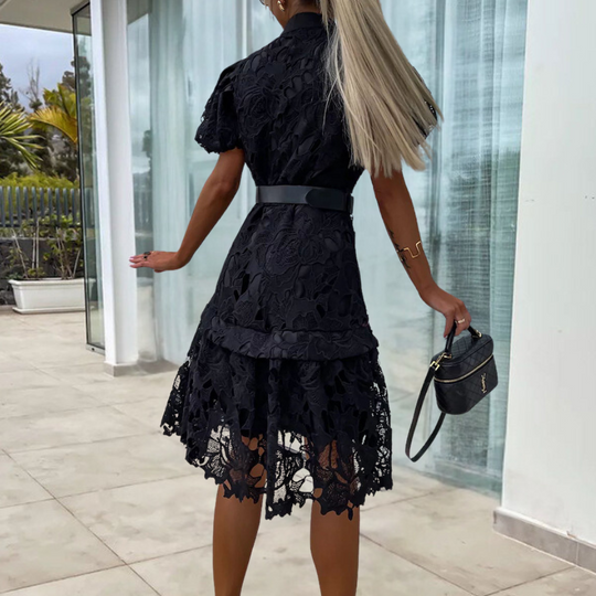 Dames Elegante Mini Kanten Jurk - Sidra