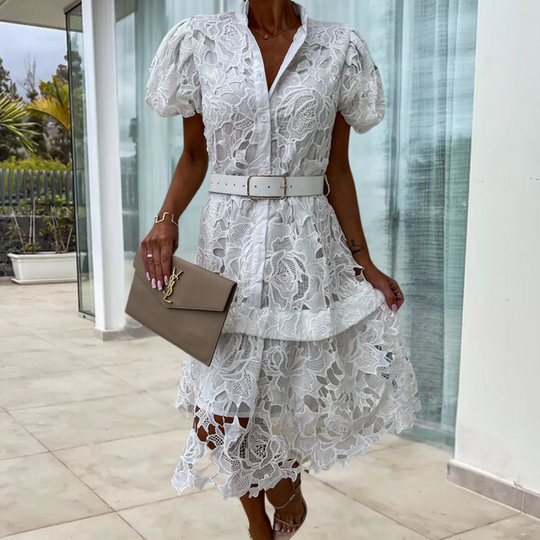 Dames Elegante Mini Kanten Jurk - Sidra