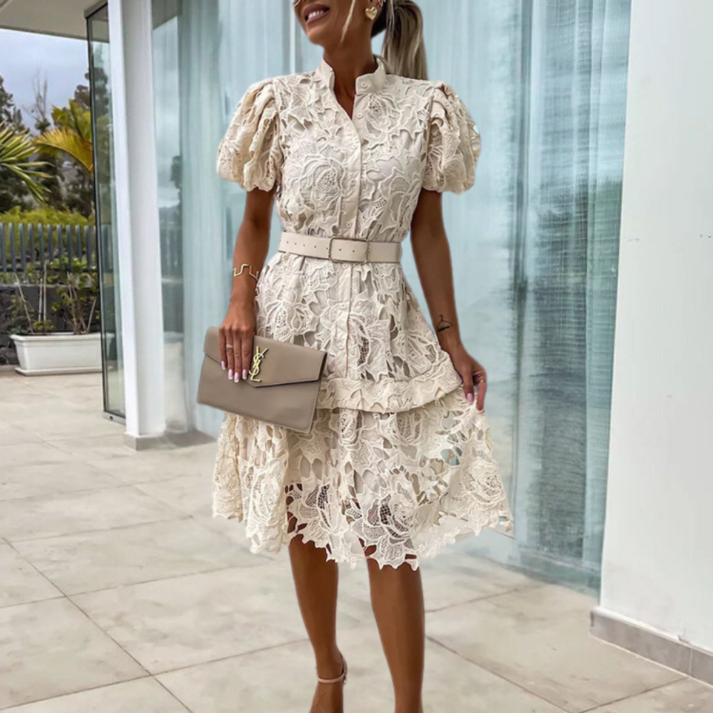 Dames Elegante Mini Kanten Jurk - Sidra