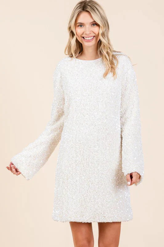 Dames Elegante glitter details Mini bruidsjurk - Sera