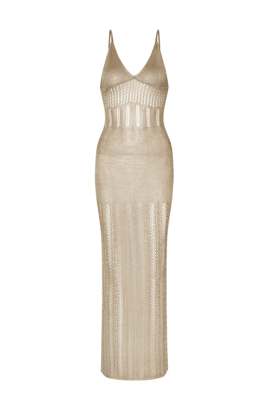 Dames Gebreide split strandjurk - Andy