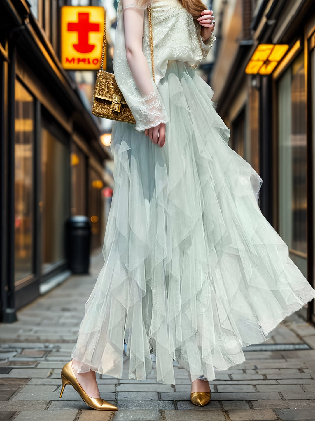 Dames Gelaagde Maxi Rok – Heather