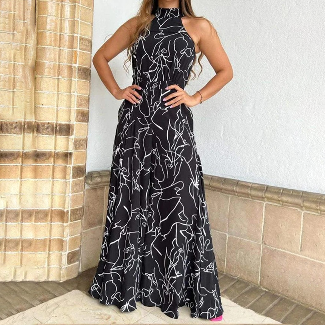 Dames Halter Jumpsuit met print - Juliana