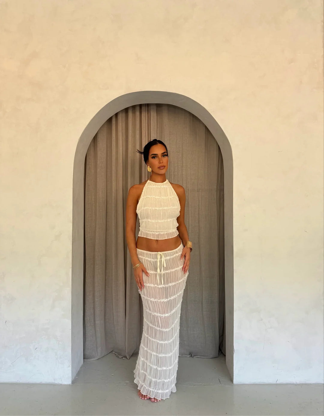 Dames Hawaï Top en Maxi Rok Set - Natasha