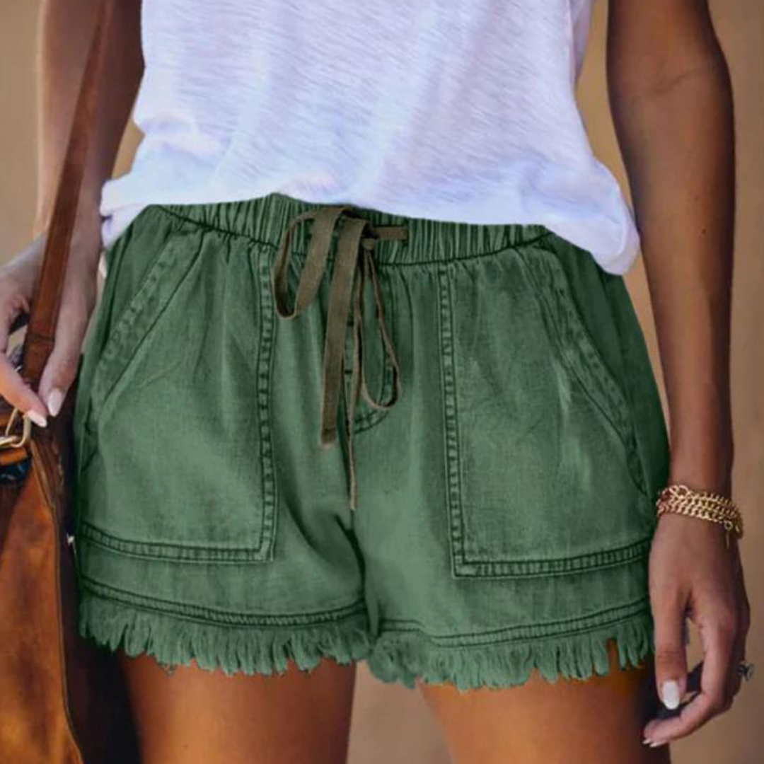 Dames Hoge Taille Shorts - Delfine