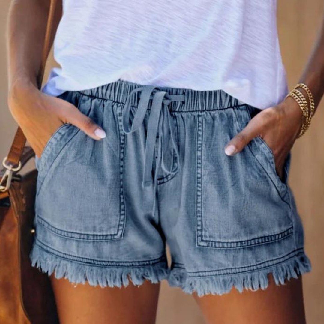 Dames Hoge Taille Shorts - Delfine