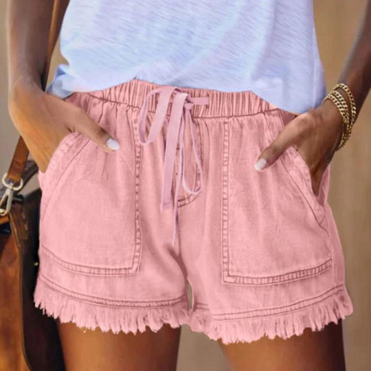 Dames Hoge Taille Shorts - Delfine