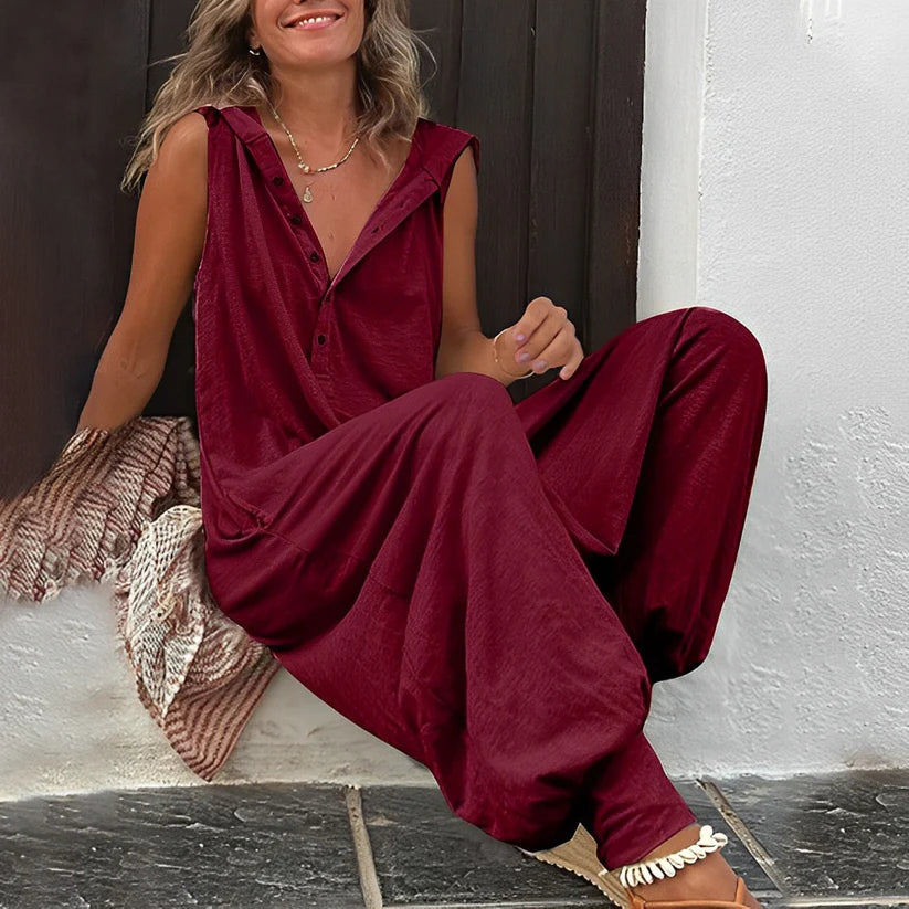 Dames Jumpsuit met Knopen | Casual Comfort & Flatterende Pasvorm