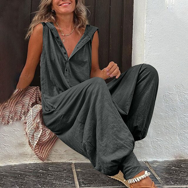 Dames Jumpsuit met Knopen | Casual Comfort & Flatterende Pasvorm