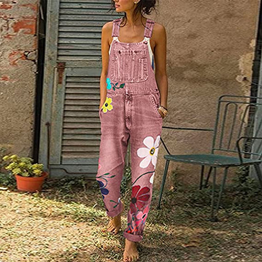Dames Jumpsuit met feestelijk bloemenpatroon en elegant ontwerp voor de zomer - Sarah