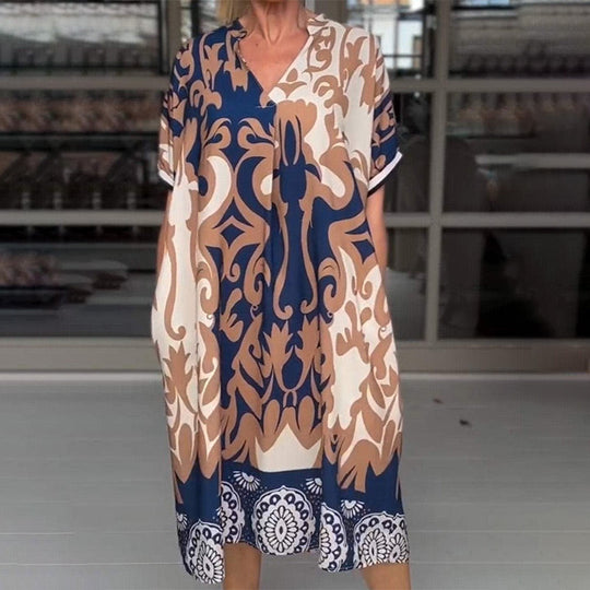 Dames Kaftan stijl Midi zomerjurk - Bente