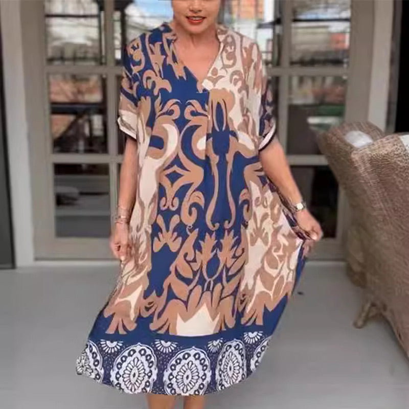 Dames Kaftan stijl Midi zomerjurk - Bente