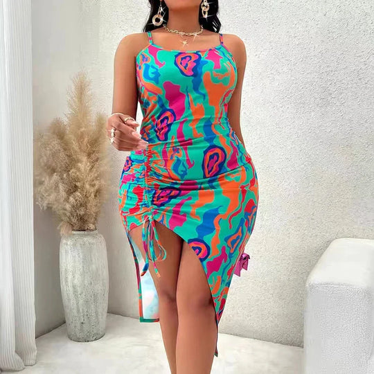 Dames Maxi zomerjurk in jarretel stijl - Luna