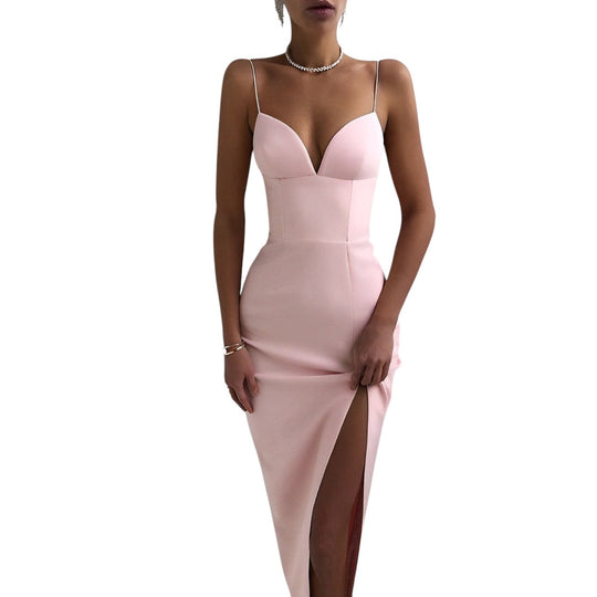 Dames Midi Gala Jurk met V hals - Chaveli