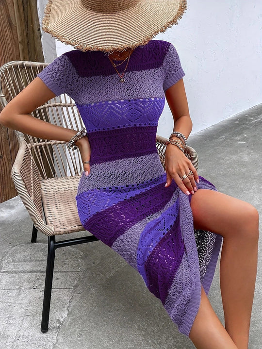 Dames Midi zomer strandjurk met kant - Korin