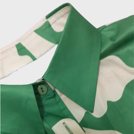 Dames Midi zomerjurk met Korte Mouwen en Knoopsluiting - Norielle