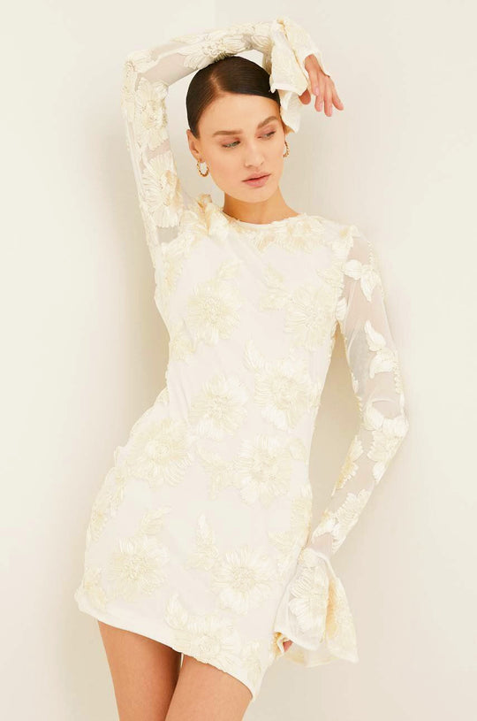 Dames Mini Zomerjurk met Bloemenborduurwerk - Isabella