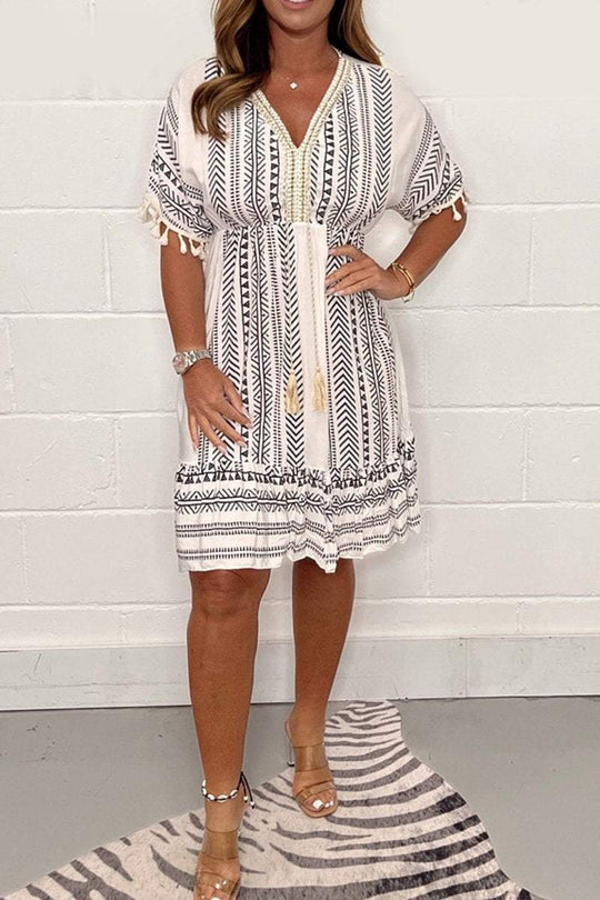 Dames Mini zomerjurk met kwastjes - Lara