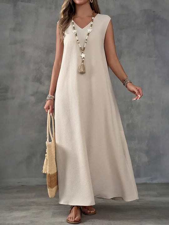 Dames Mouwloze Maxi Zomerjurk - Marigold