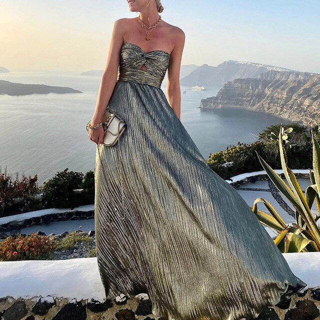 Dames Strapless Maxi Avondjurk - Jassy