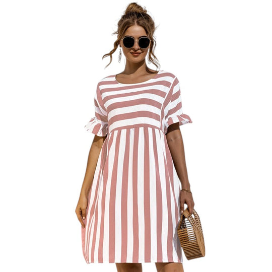 Dames Streep Mini Casual Jurk - Olivia