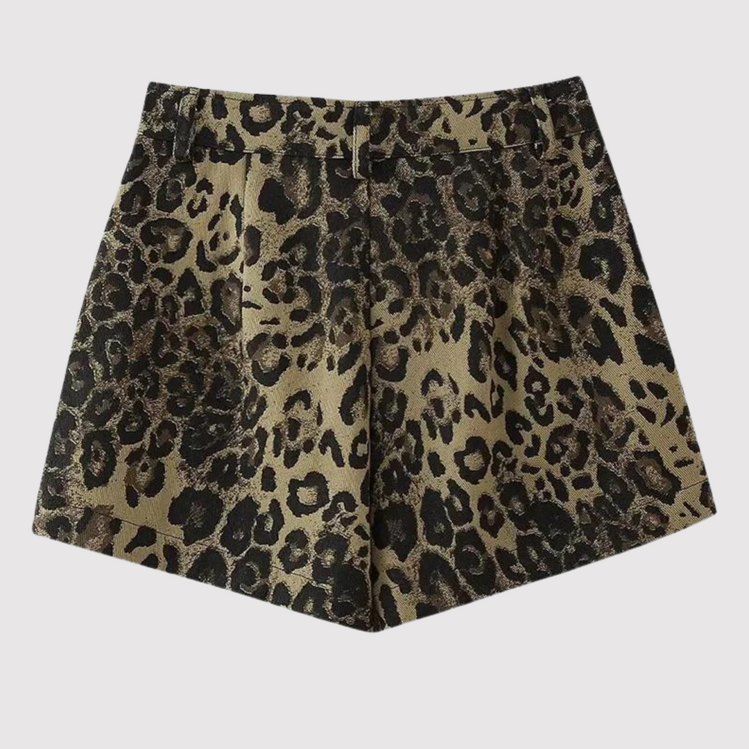 Dames Stretchy Leopardprint Shorts - Frances