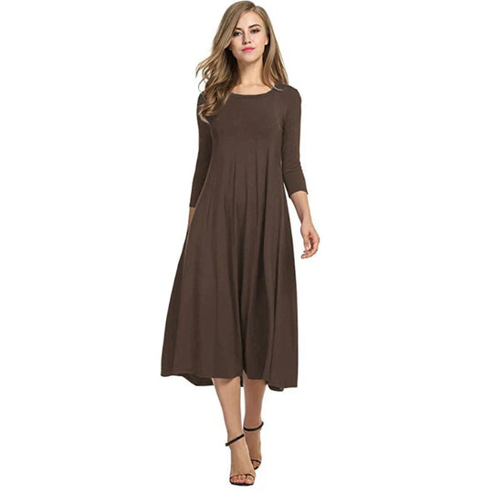 Dames Stylish Design Driekwart Midi Zomerjurk - Femme