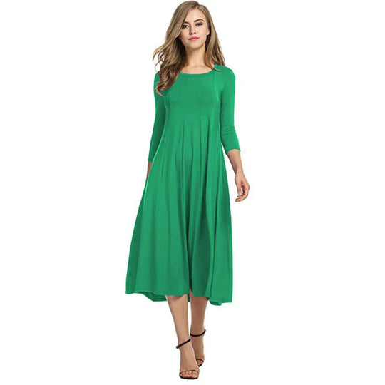 Dames Stylish Design Driekwart Midi Zomerjurk - Femme
