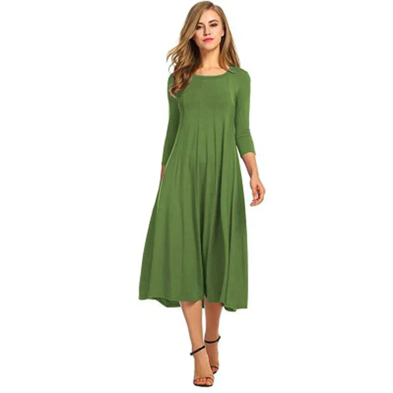Dames Stylish Design Driekwart Midi Zomerjurk - Femme