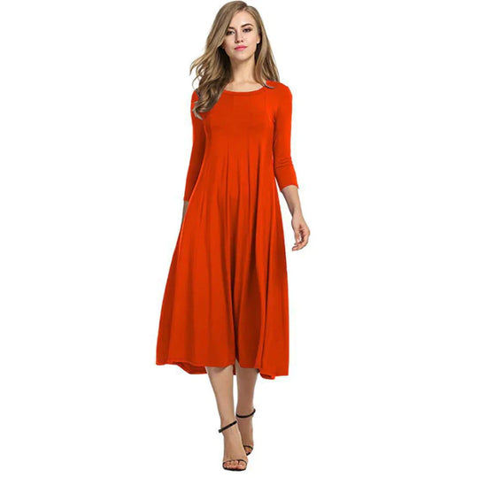 Dames Stylish Design Driekwart Midi Zomerjurk - Femme
