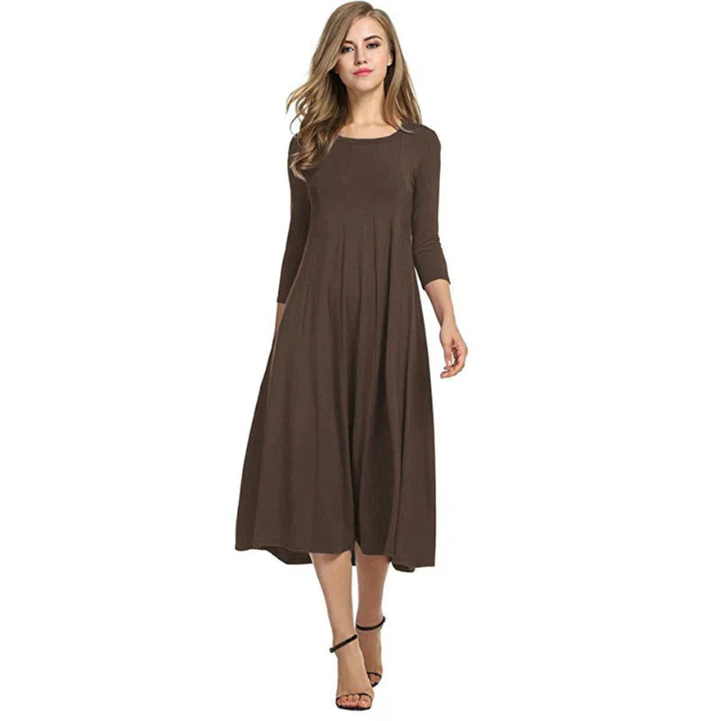 Dames Stylish Design Driekwart Midi Zomerjurk - Femme