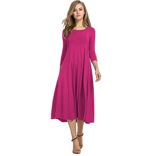 Dames Stylish Design Driekwart Midi Zomerjurk - Femme