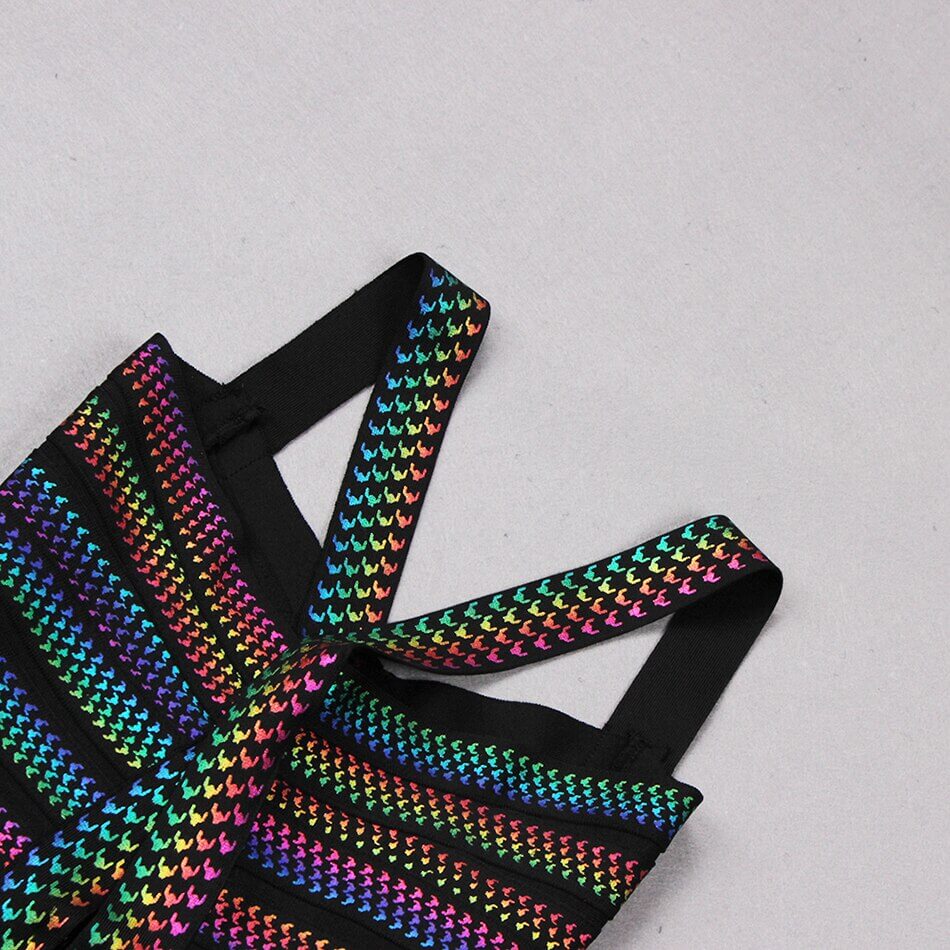 Dames Veelkleurige Mini Feestjurk - Annalyn