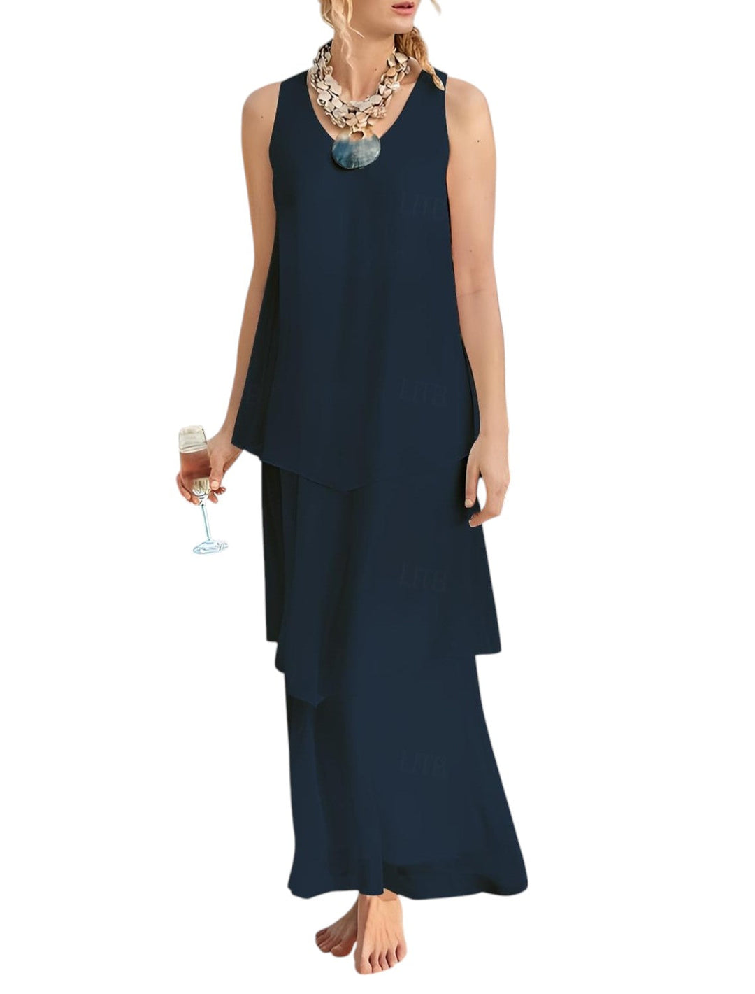 Dames Vloeiende Maxi Zomerjurk - Ava