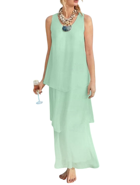 Dames Vloeiende Maxi Zomerjurk - Ava