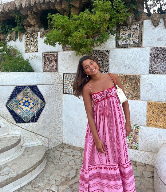 Dames Vloeiende Maxi Zomerjurk - Rosa