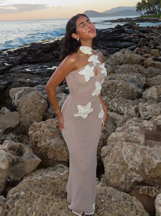 Dames gehaakte maxi strandjurk - Lauri