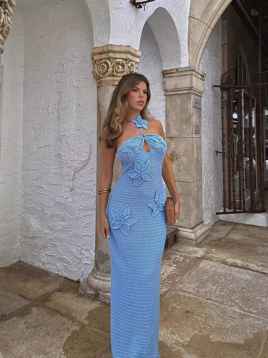 Dames gehaakte maxi strandjurk - Lauri