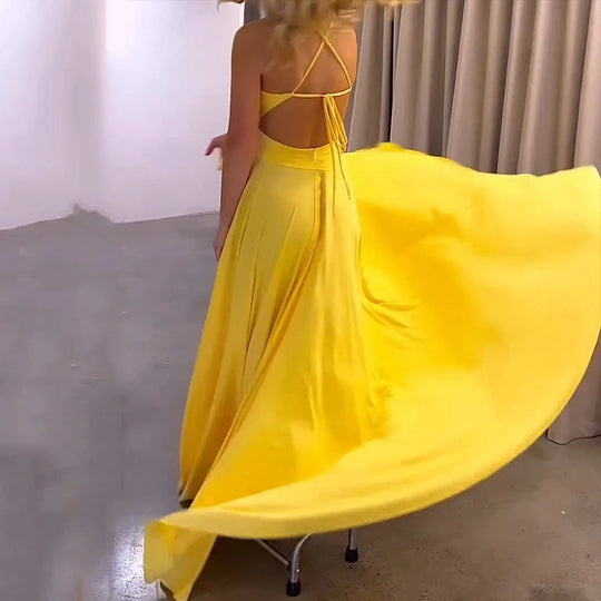 Dames met Bretels Split Maxi Zomerjurk - Maxim