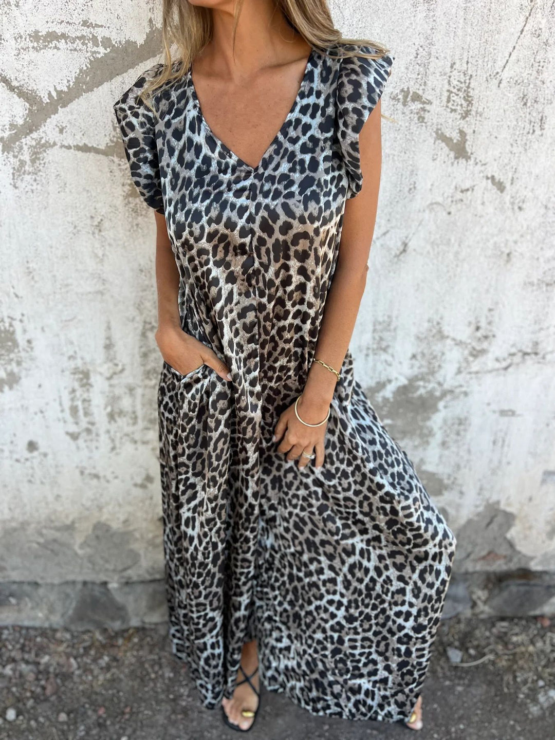 Dames mouwloze Luipaardprint zomer jumpsuit - Jessica