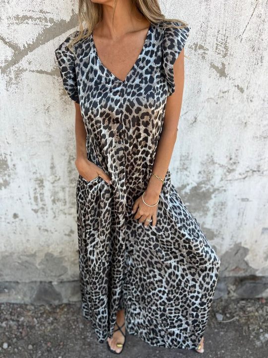 Dames mouwloze Luipaardprint zomer jumpsuit - Jessica