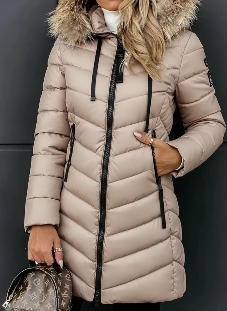 Dames Donsjack met Bontkraag | Warm Winterjack 0