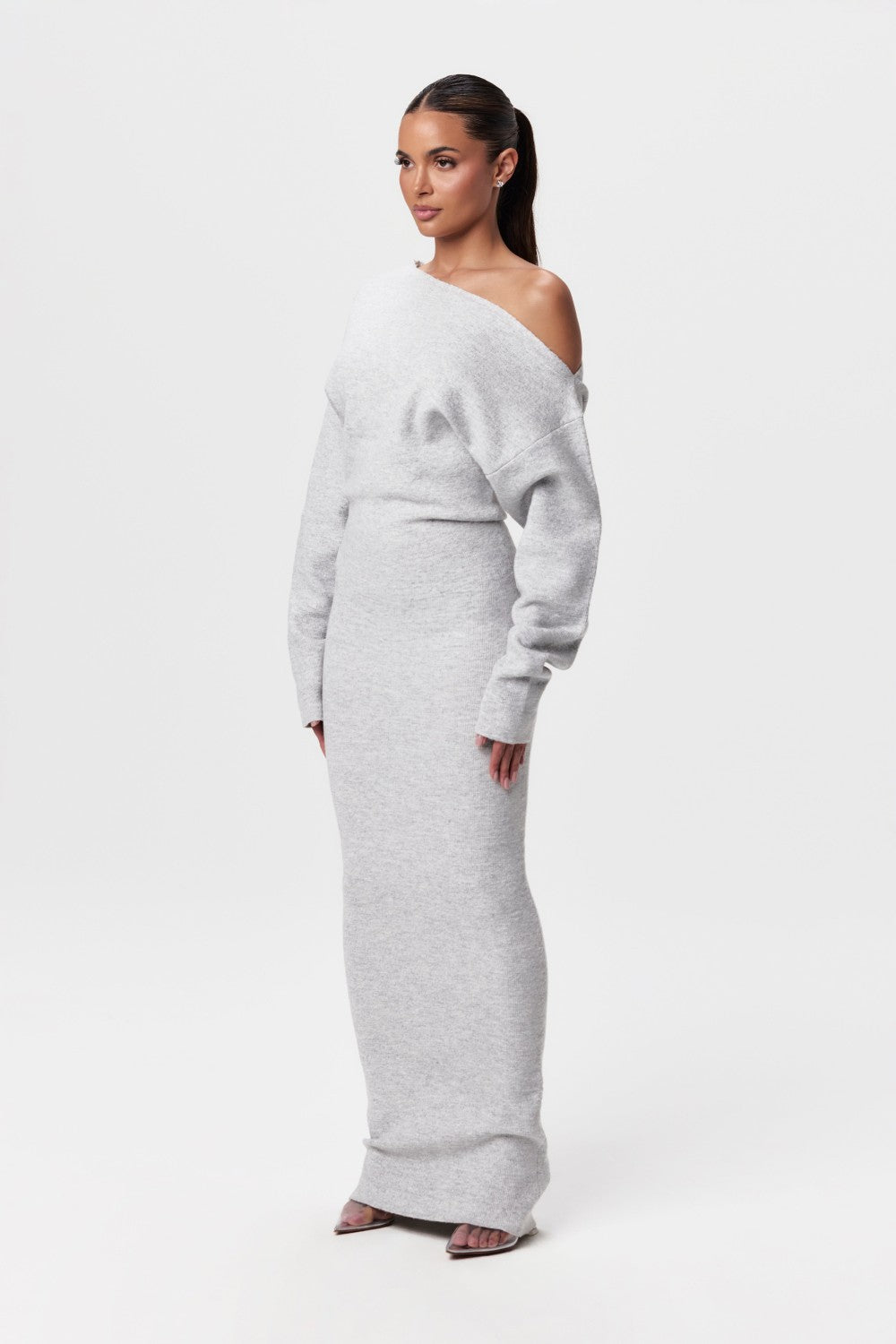Variant image for Dames Zwarte Lange Jurk Hoge Taille Elegante Maxi Met Lange Mouwen - Diora-7