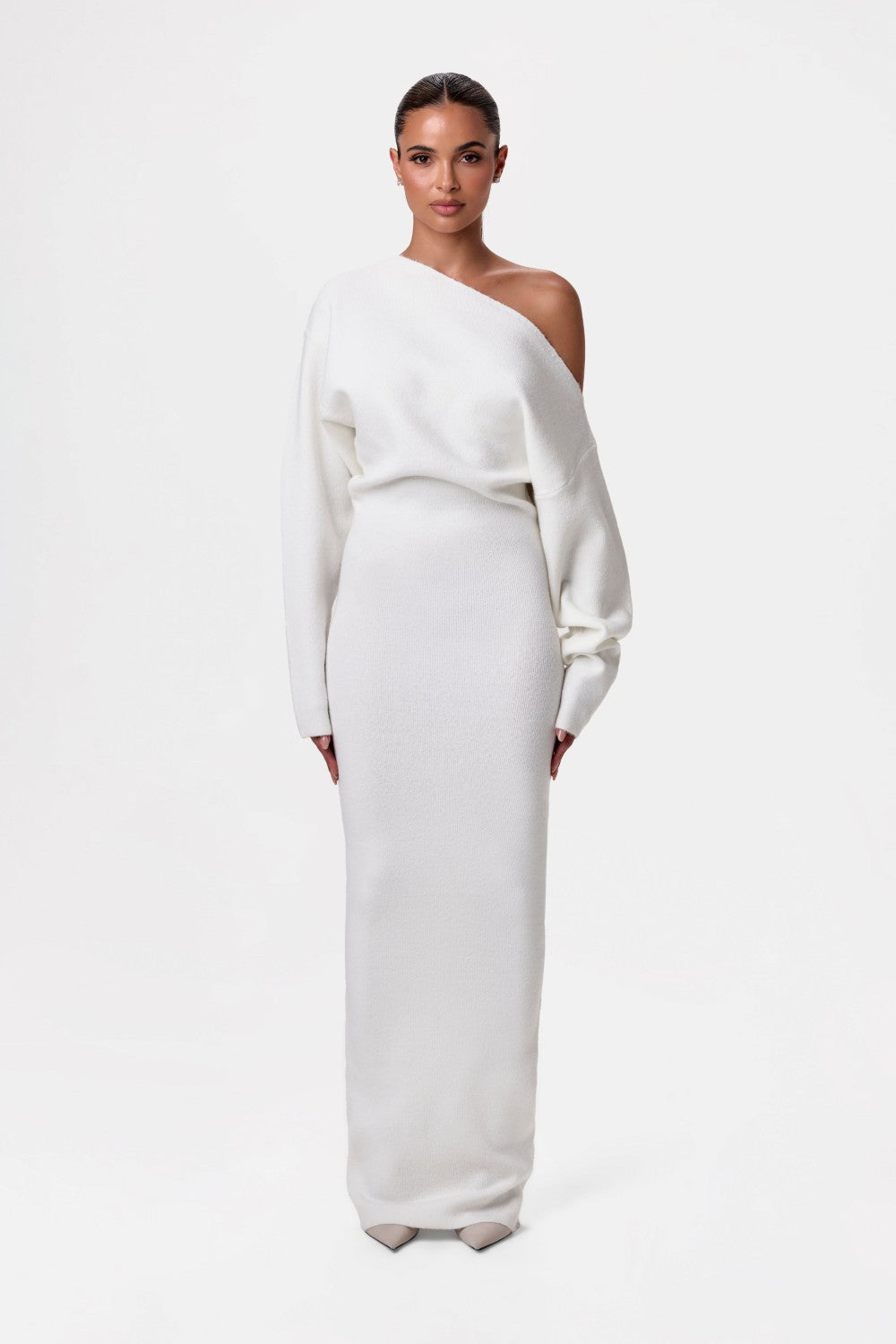 Variant image for Dames Zwarte Lange Jurk Hoge Taille Elegante Maxi Met Lange Mouwen - Diora-13