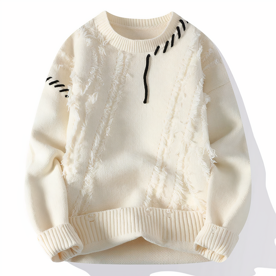 Dirk - Gebreide trui met mozaïek