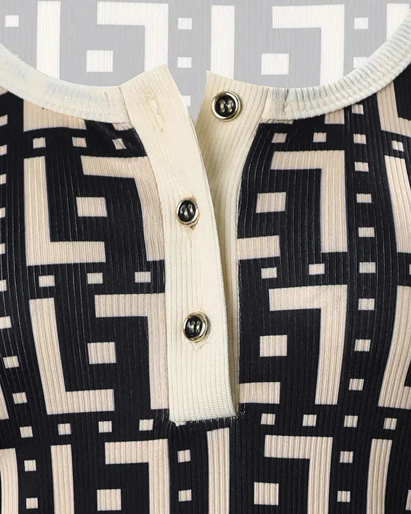 Donna - Geometrische print top voor dames