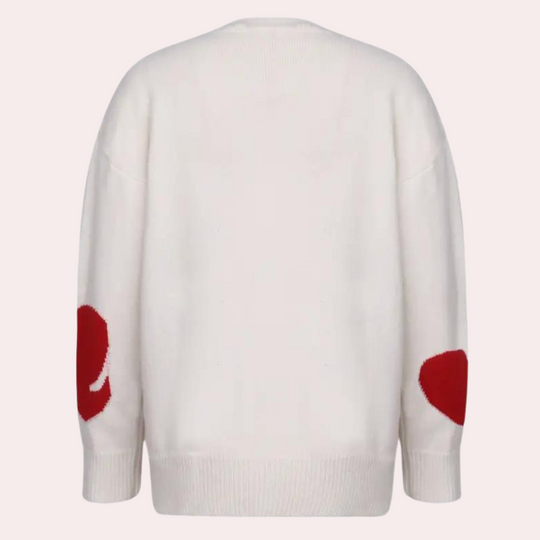 Ella - Gebreide trui met hartjes voor dames